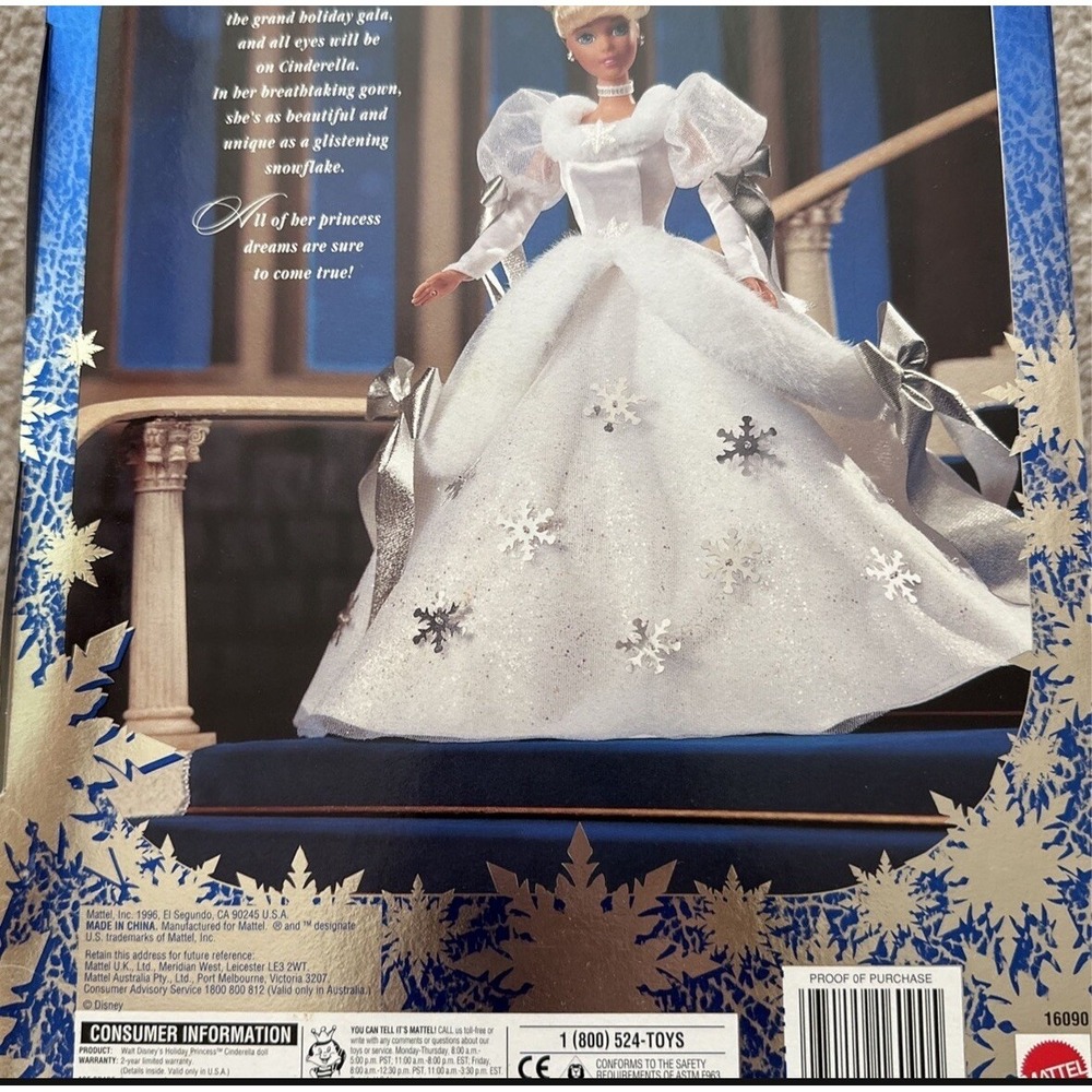 Special Edition, 1st in Series Holiday Princess Cinderella Barbie & Ornament-New - Picture 4 of 5